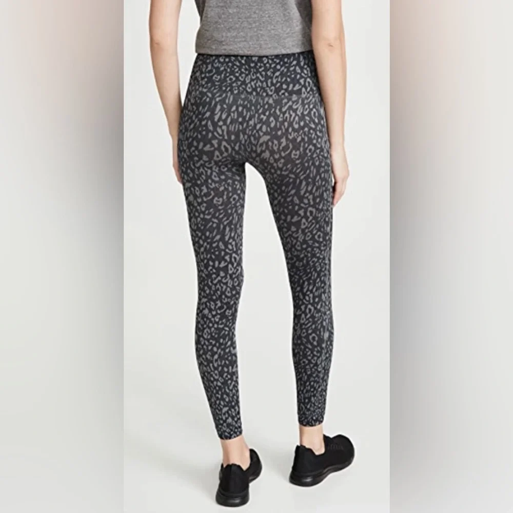 Spanx Look at Me Now double layer waistband leopard print jegging in black